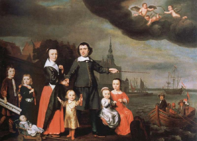 Nicolaes maes captain job jansz cuyter and his family oil painting image